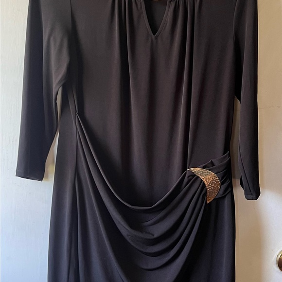 Thalia Sodi Black Sheath Dress 3/4 Sleeve Crew Neck - Picture 2 of 8